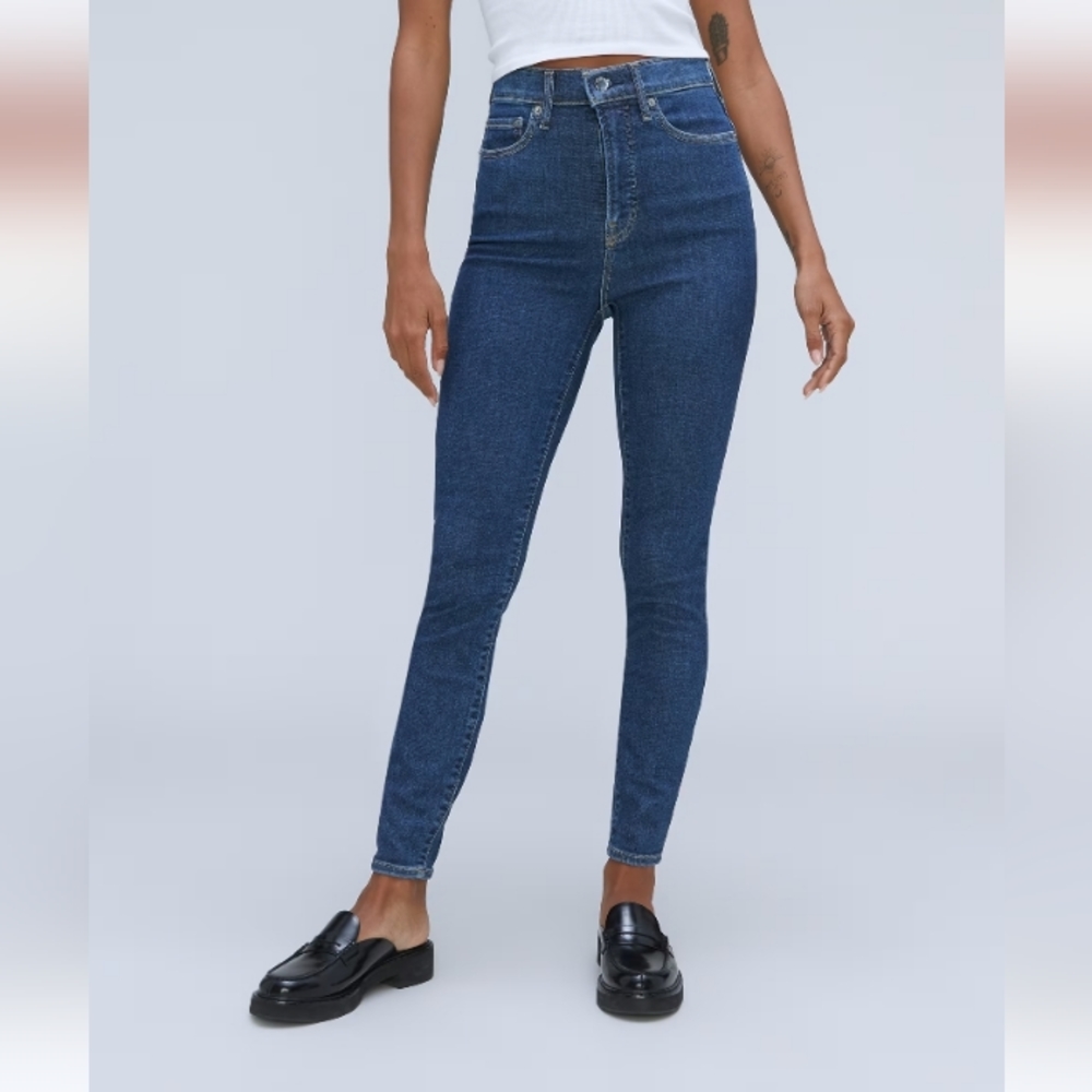 Everlane Way-High Skinny Jean Crop in Mid Blue